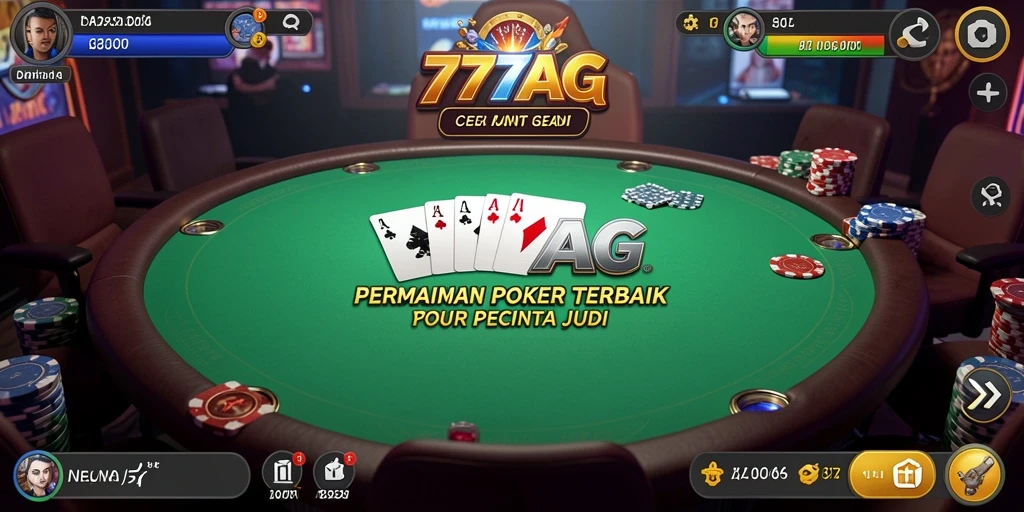 Tampilan gameplay Poker yang mengasyikkan di 777AG.