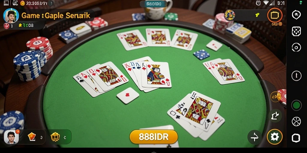 Screenshot 888IDR menampilkan gameplay Gaple yang seru dan interaktif.