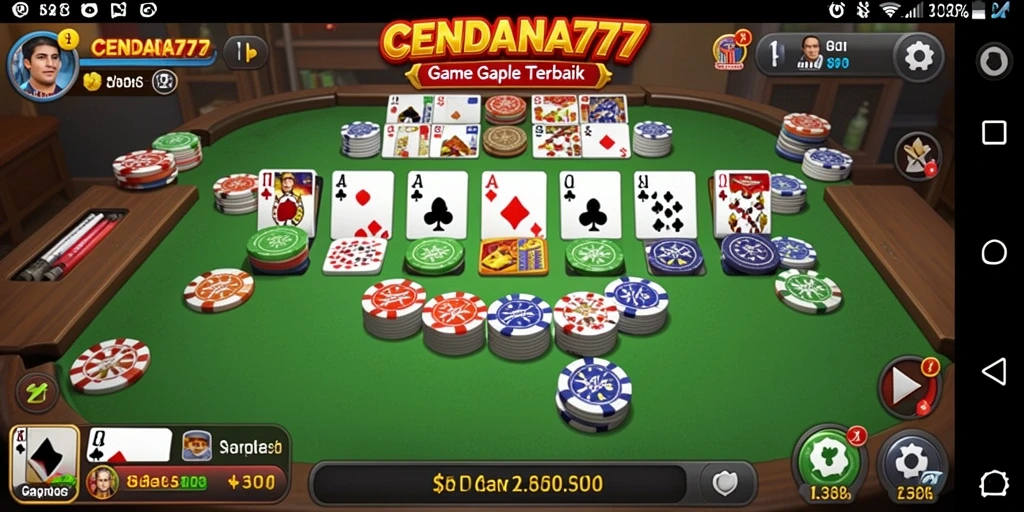 Tampilan gameplay seru CENDANA777 dalam bermain Gaple.