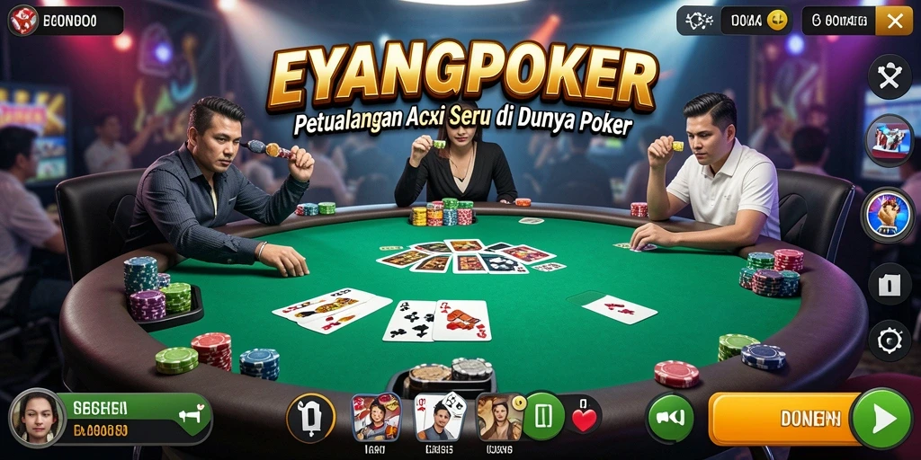 Tampilan seru dari gameplay EYANGPOKER yang menegangkan dan penuh aksi.