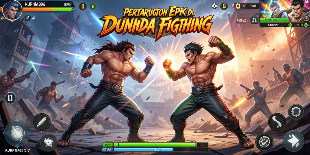 Screenshot gameplay KURNIA898 menampilkan aksi pertarungan yang seru dan intens.