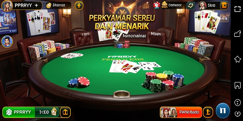 Tampilan gameplay seru di PPRRYY dengan aksi poker yang mendebarkan.