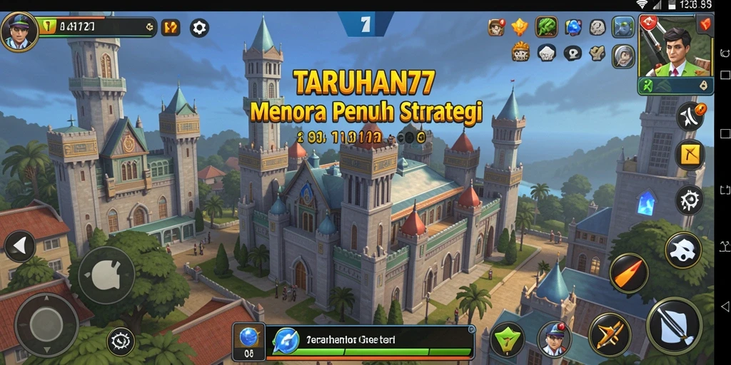 Tampilan gameplay seru di TARUHAN77 dengan strategi menara yang cerdas.