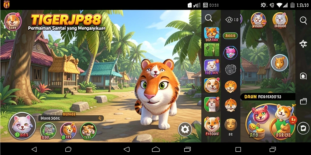 Tampilan gameplay menyenangkan dengan grafis cerah di TIGERJP88.